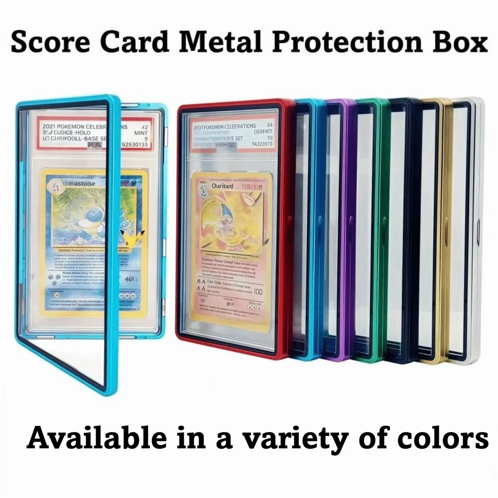 2-in-1 PSA/CGC Graded Card Protective Box Transparent UV Protection Metal Magnetic Case Durable with Stand Card Protective Case