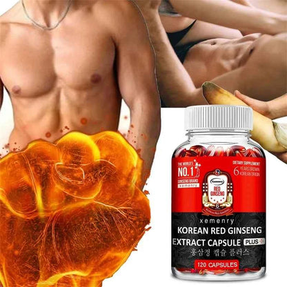 Korean Red Ginseng Supplement 120 Capsules for Energy and Stress Relief