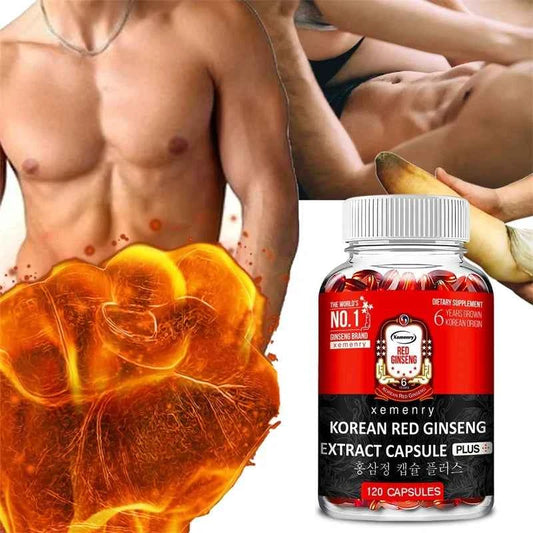 Korean Red Ginseng Supplement 120 Capsules for Energy and Stress Relief