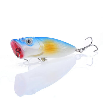 Topwater Popper Lures 6.5cm 12g Hard Bait Wobblers With 6 Hooks