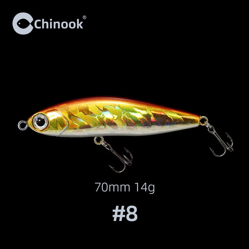 Chinook Sinking Pencil Bait Fishing Lure 70mm 14g For Pike Bass