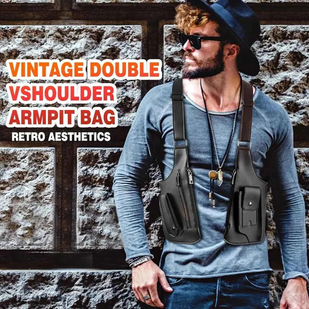 Men's Shoulder Underarm Bag, Anti theft Hidden Adjustable Strap Leather Cover
