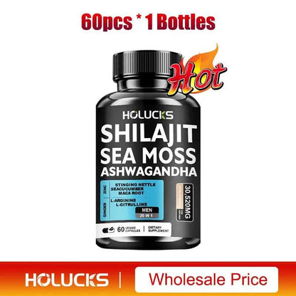 Sea Moss Shilajit Ashwagandha Capsules For Energy Immune Support Daily Wellness