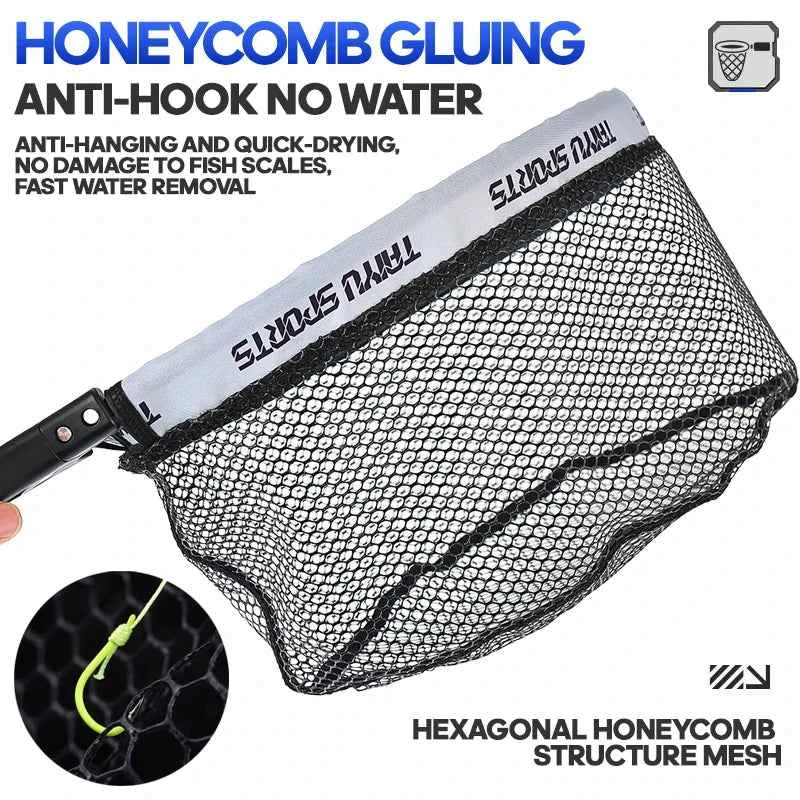 Taiyu Folding Small Fishing Net With Bag ABS Grip Integrated Hook Adhesive Net
