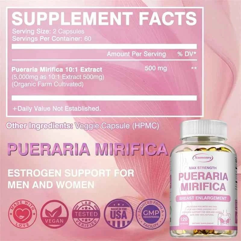 Pueraria Mirifica Breast Support Supplement For Firm Elastic Estrogen Balance