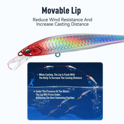 Kingdom Kingart II Minnow Sinking Long Throw Lure 70mm 90mm 110mm Bass