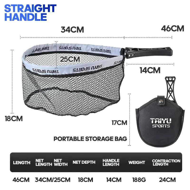 Taiyu Folding Small Fishing Net With Bag ABS Grip Integrated Hook Adhesive Net