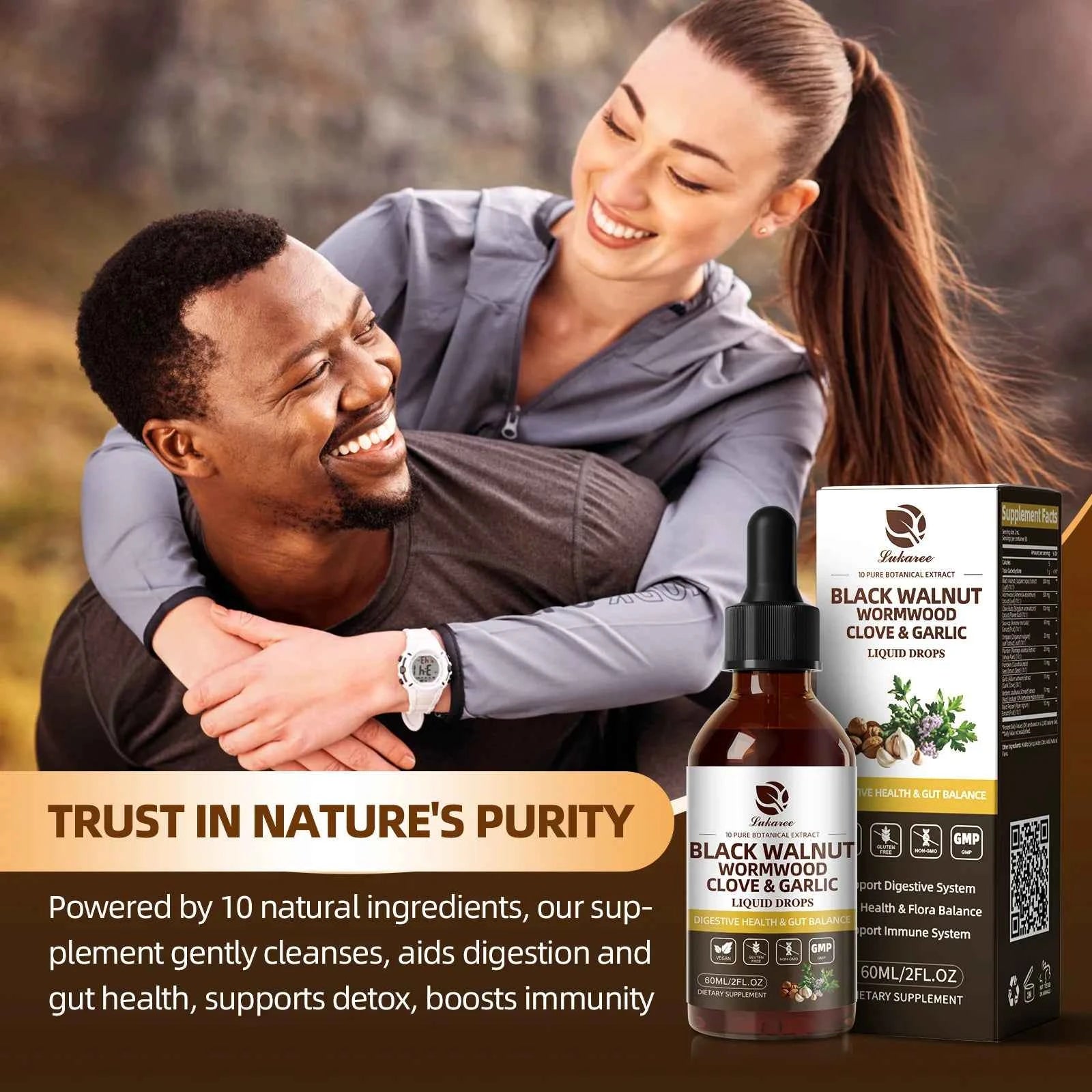 Lukaree 60ml Black Walnut Drop for Digestion and Immune Health Detox