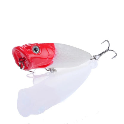 Topwater Popper Lures 6.5cm 12g Hard Bait Wobblers With 6 Hooks