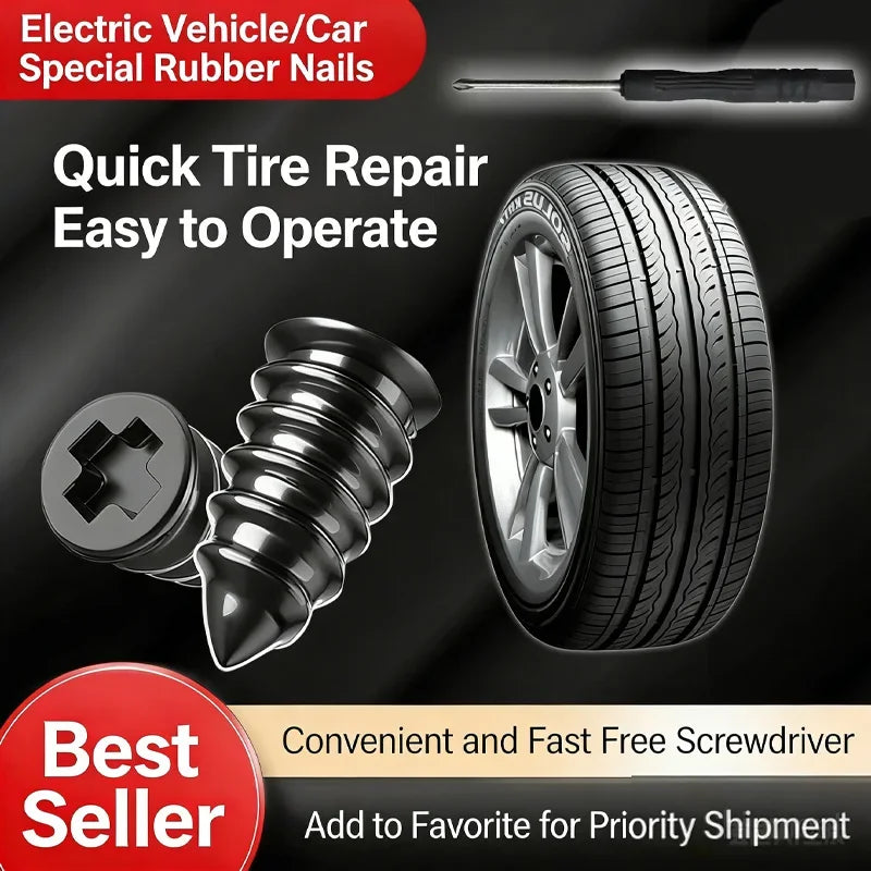 Tyre repair patch, electric vehicle, motorcycle, vacuum tyre, universal, quick, no-dismantling, non-destructive, patch