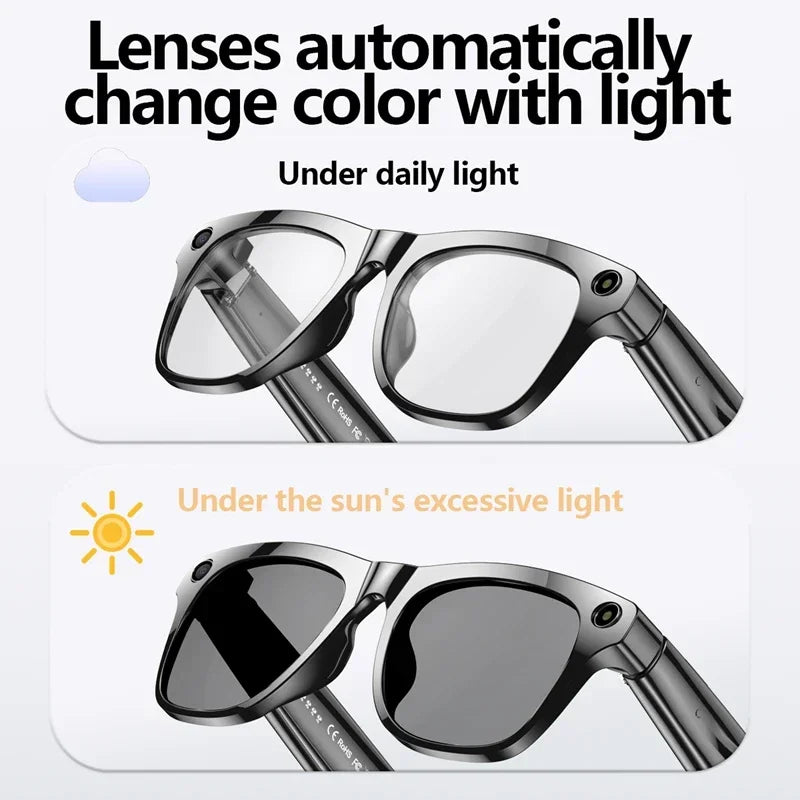 For Xiaomi 4K AI Smart Glasses Chat GPT HD Camera Bluetooth Call Voice Assistant Music Player Translate Photochromic Glasses