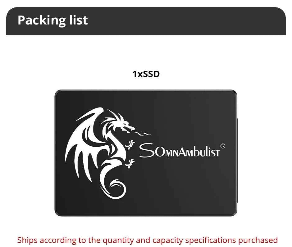 SomnAmbulist 2.5 Inch SSD SATA III Solid State Drive 128GB To 2TB