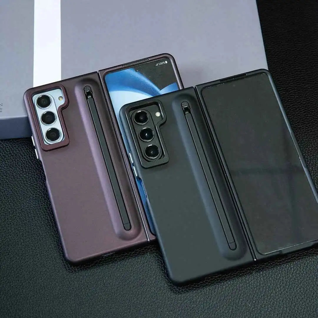 Phone case with S Pen for Galaxy Fold6 Fold5 Built in Screen Protector Phone Cover with Foldable Kickstand Fold4 Fold3  Cover