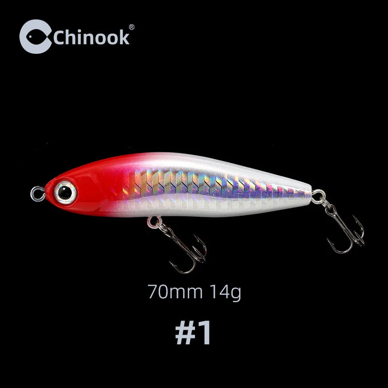 Chinook Sinking Pencil Bait Fishing Lure 70mm 14g For Pike Bass
