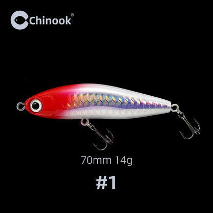 Chinook Sinking Pencil Bait Fishing Lure 70mm 14g For Pike Bass