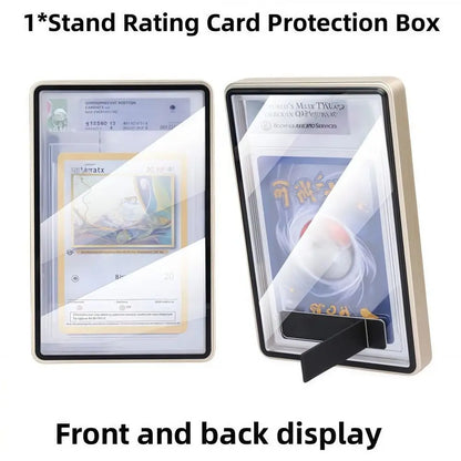 2-in-1 PSA/CGC Graded Card Protective Box Transparent UV Protection Metal Magnetic Case Durable with Stand Card Protective Case