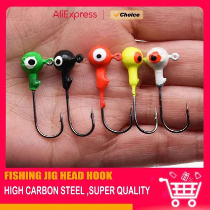 Colorful Jig Head Hooks For Soft Worm Lures 1g 1.8g 3.5g 5g 7g 5pcs Bag