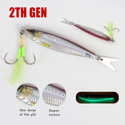 Tolu 2024 3D Printed Fast Sinking Metal Jig Lure Saltwater Shore Casting 20g 80g