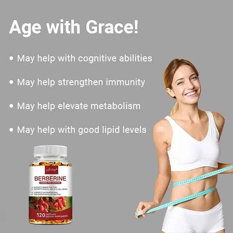 Berberine Capsules For Immune Support Digestion Energy And Anti Aging