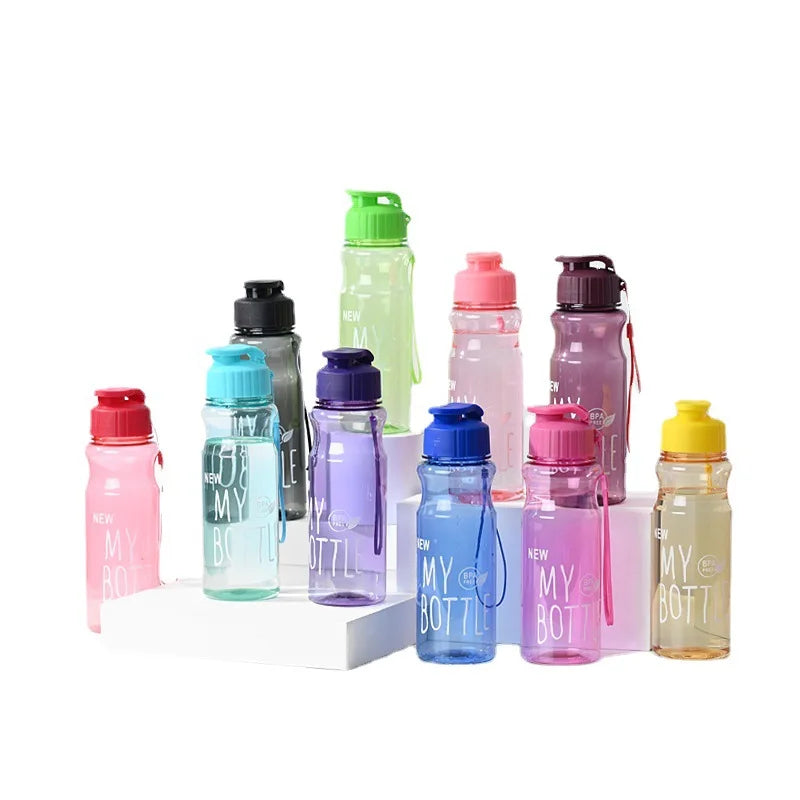 650ml Water Bottle Outdoor Color Transparent Cold Water Cup Large Capacity Gift Plastic Sports Kettle Portable And Compact