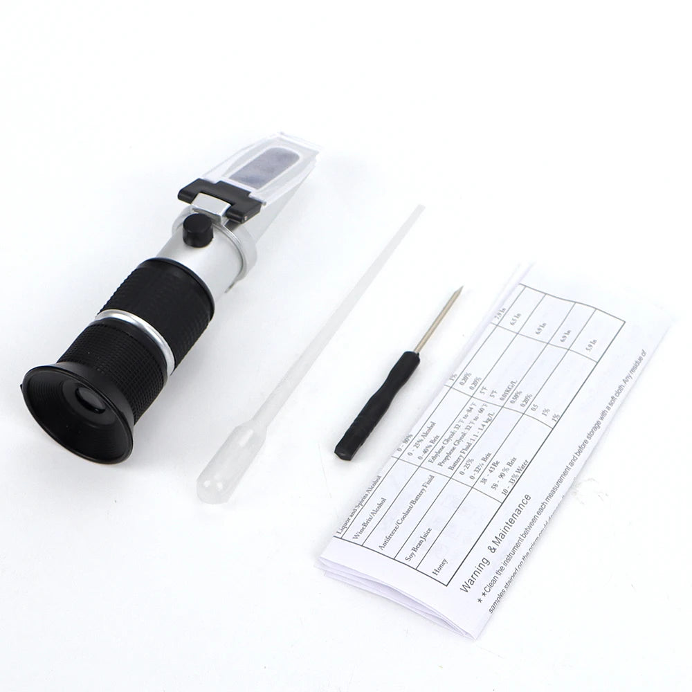 0-90% Handheld Brix Refractometer Sugar Content Tester Honey Fruit Juice Liquids Beekeeping Sugar Refractometer with Retail Box