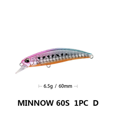 Sinking Minnow Lure 6cm 6.5g Wobbler Jerkbait Bass Sea Fishing Crankbait
