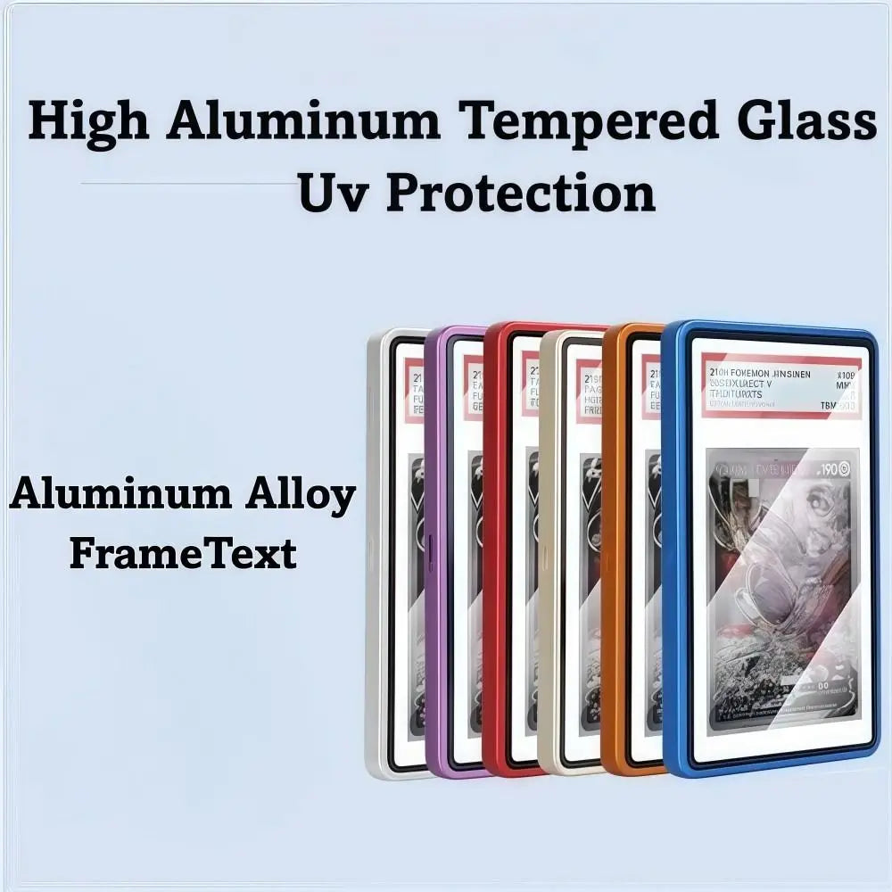 2-in-1 PSA/CGC Graded Card Protective Box Transparent UV Protection Metal Magnetic Case Durable with Stand Card Protective Case