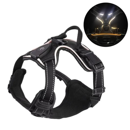 Light Up LED Dog Harness Rechargeable Adjustable Luminous Pet Chest Strap Soft Flashing Dog Glow Vest for Night Walking
