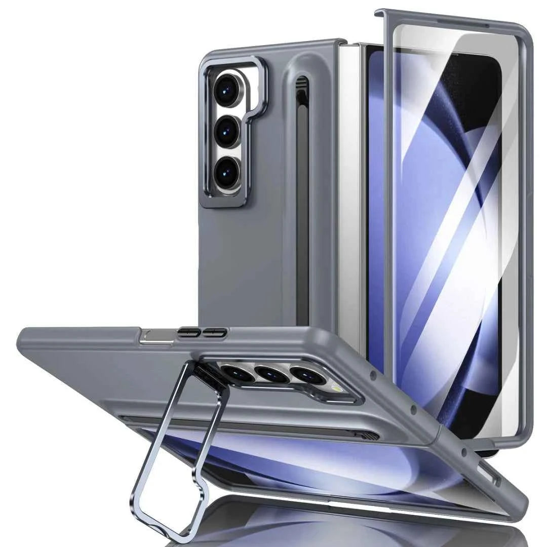 Phone case with S Pen for Galaxy Fold6 Fold5 Built in Screen Protector Phone Cover with Foldable Kickstand Fold4 Fold3  Cover