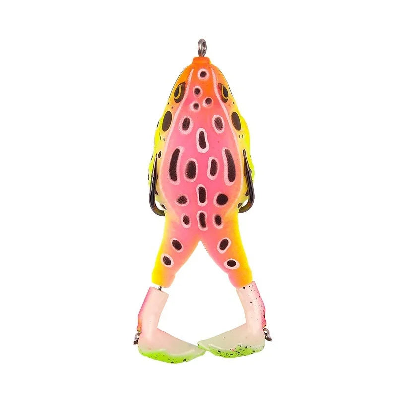 FLYSAND Frog Lure Soft Tube Bait With Hooks Topwater 3D Eyes Carp Fishing