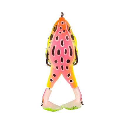 FLYSAND Frog Lure Soft Tube Bait With Hooks Topwater 3D Eyes Carp Fishing
