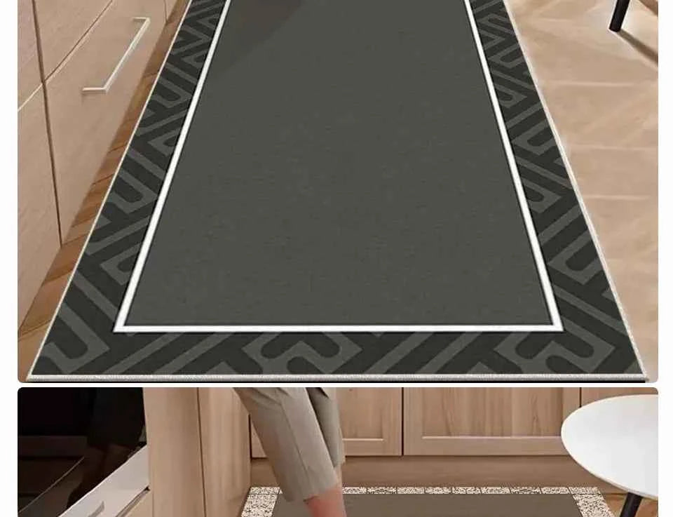 Pvc Kitchen Carpet Non-slip Oil-proof Rug Waterproof Leather Floor Mat Modern Long Strip Carpets Alfombra De Cocina 주방 미끄럼 방지 카펫