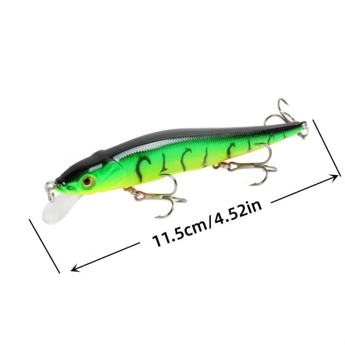 Minnow Fishing Lure Artificial Hard Bait 115mm 14g Trolling Pike Crankbait