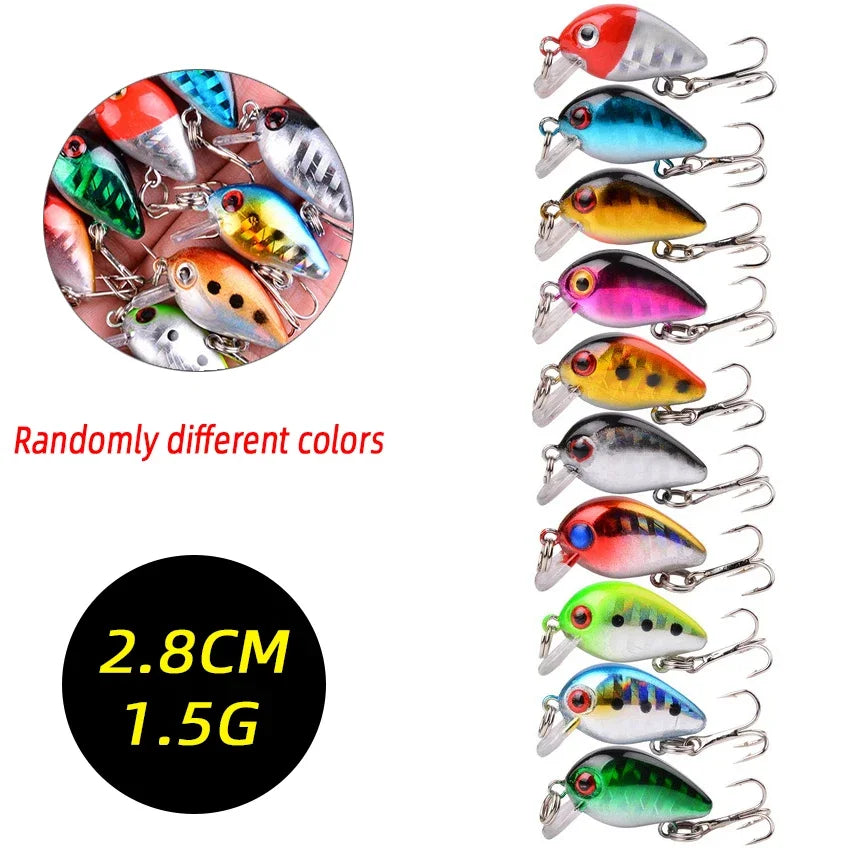 Aorace 3 5 8 Piece Mini Minnow Lure Set Crankbaits 2.8cm 1.5g For Pike Bass Trout