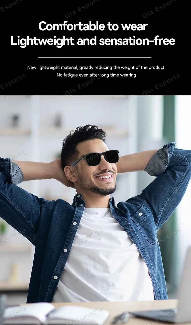 Unisex Smart Bluetooth Glasses Polarized UV Sunglasses Voice Call Music 2025