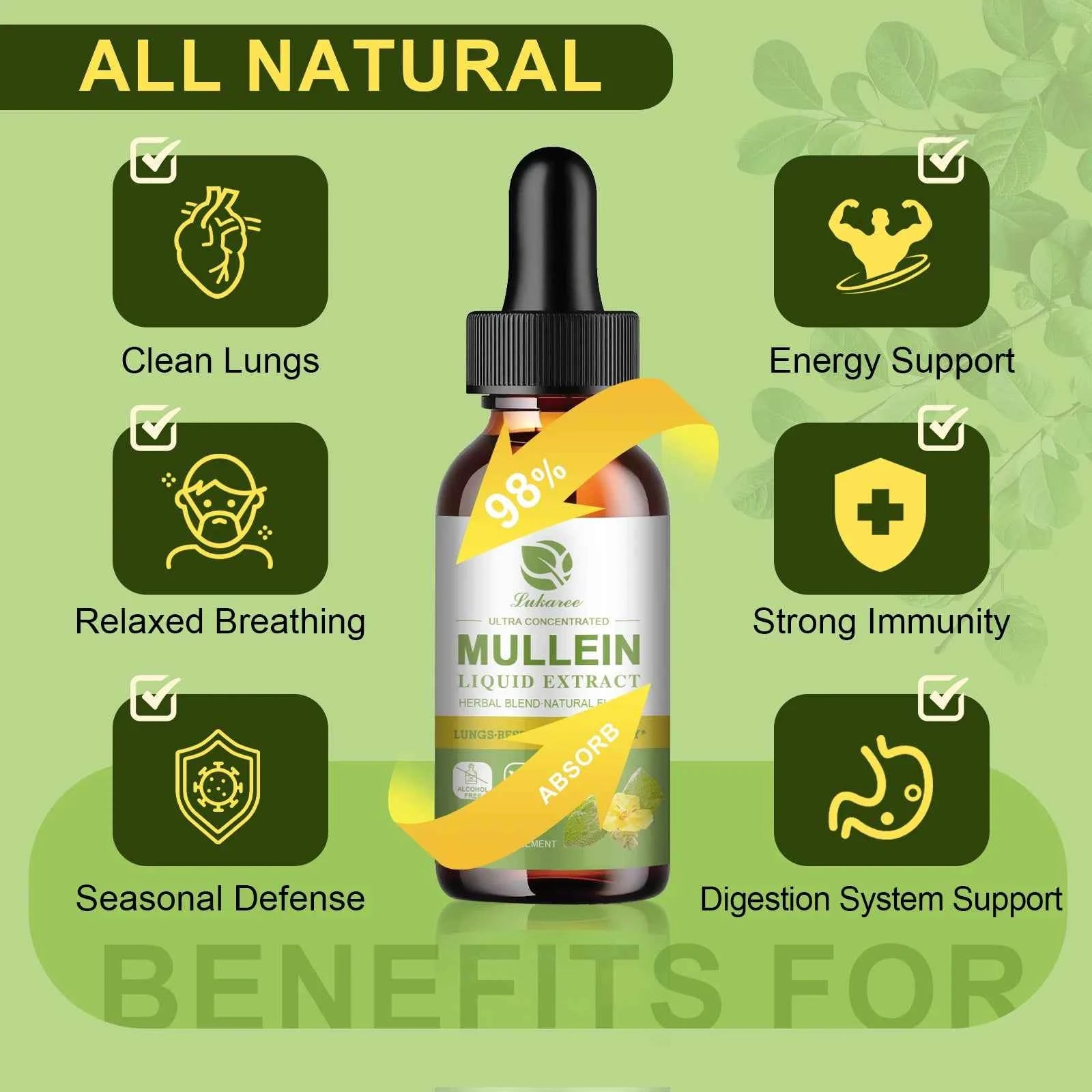 Mulittea Mullein Drops Lung Detox And Immunity Support 60ml Herbal Extract