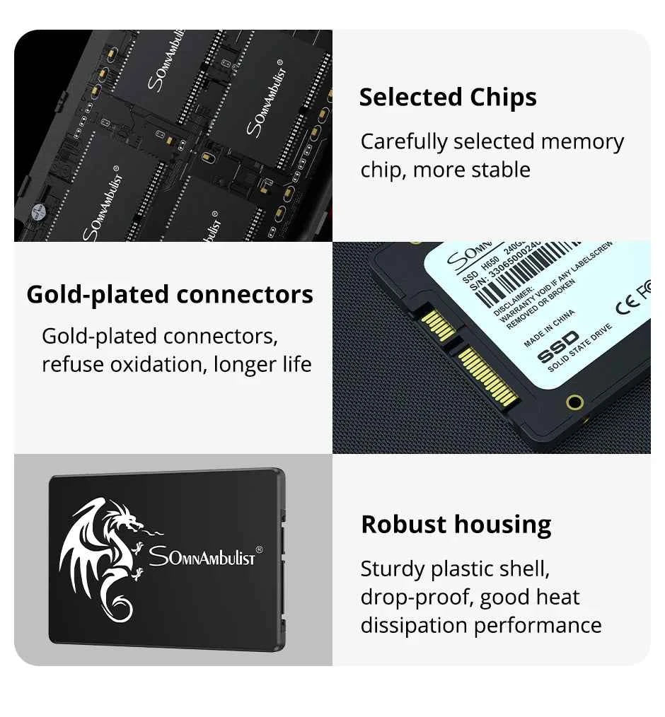 SomnAmbulist 2.5 Inch SSD SATA III Solid State Drive 128GB To 2TB