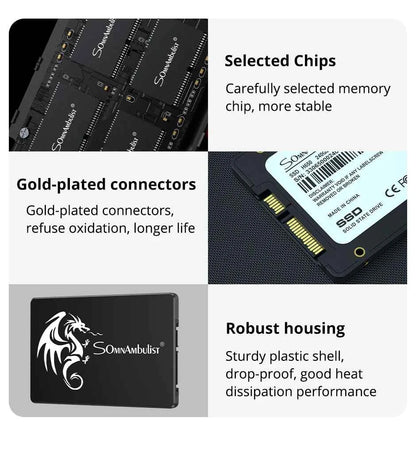 SomnAmbulist 2.5 Inch SSD SATA III Solid State Drive 128GB To 2TB
