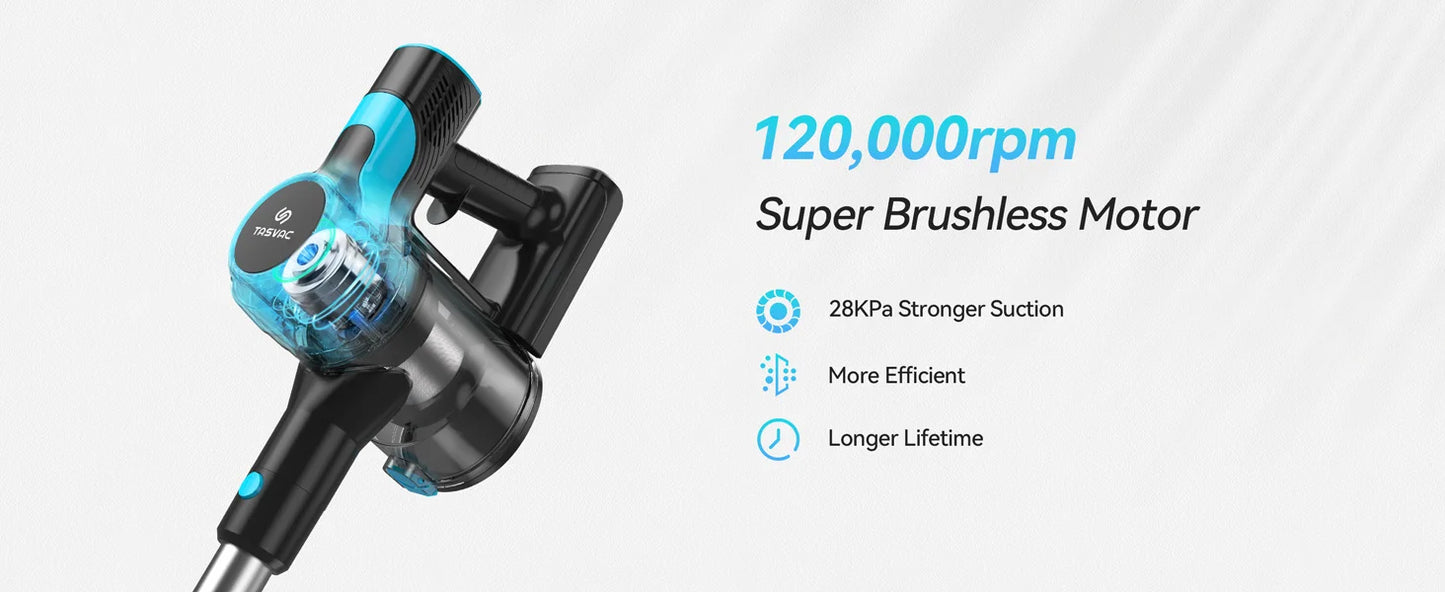 V600 Cordless Vacuum Cleaner, 28Kpa Brushless Stick Vacuum, Rechargeable Battery, 3 Modes