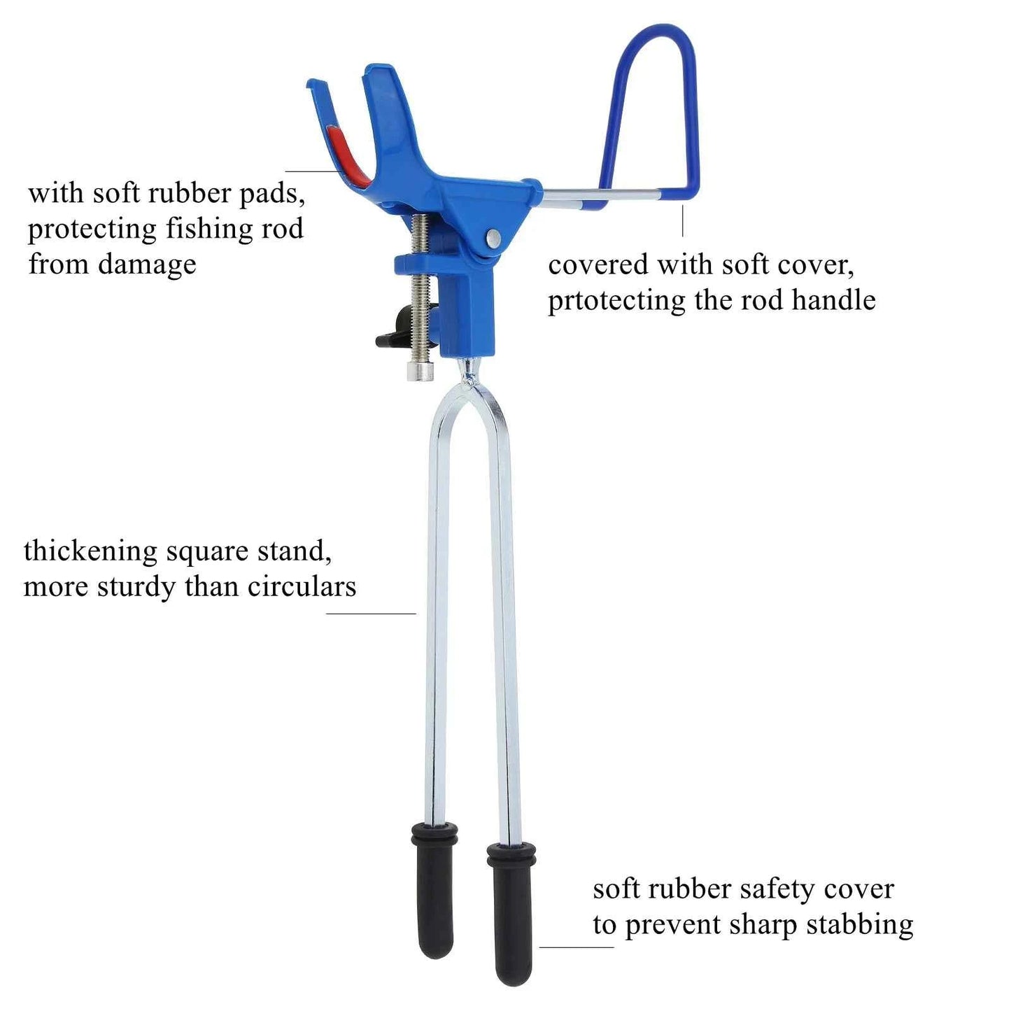 360 Degree Adjustable Fishing Rod Holder With 4 Alarm Bells Fish Pole Stand Bank
