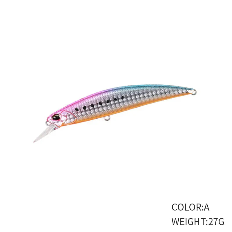 27g 110mm Sinking Minnow Fishing Lure Long Casting for Saltwater and Freshwater
