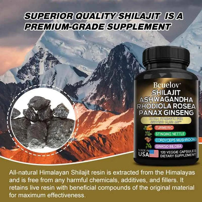 8 In 1 Shilajit Himalaya Capsules With Ashwagandha Rhodiola Panax Ginseng Brain