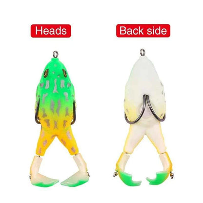 FLYSAND Frog Lure Soft Tube Bait With Hooks Topwater 3D Eyes Carp Fishing
