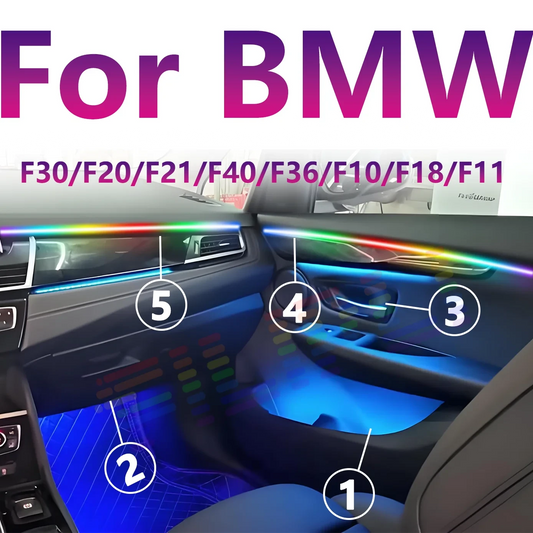 For BMW F30/F20/F21/F40/F36/F10/F18/F11/E36 decor lamp 64 Color RGB Symphony kit Car Ambient Light Interior LED lamp Strip