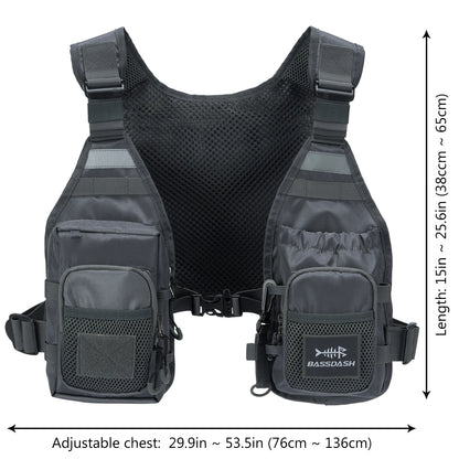 Bassdash Unisex Fly Fishing Vest Chest Pack Ultra Lightweight One Size Fits Most