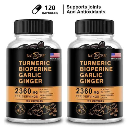 Turmeric Ginger Piperine 2360Mg Black Pepper Digestive Immune Support Supplement