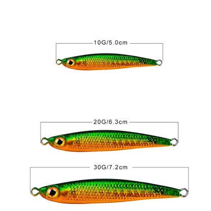 Metal Cast Jig Spoon Lure 10 20 30 50g For Shore Casting Sea Bass