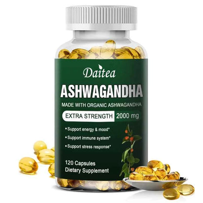 Daitea Organic Ashwagandha Capsules 2000mg Mood Sleep Energy Support Antioxidant