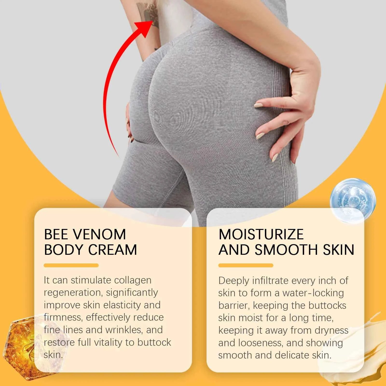 OceAura Buttock Lift Firming Cream With Hyaluronic Acid And Bee Venom