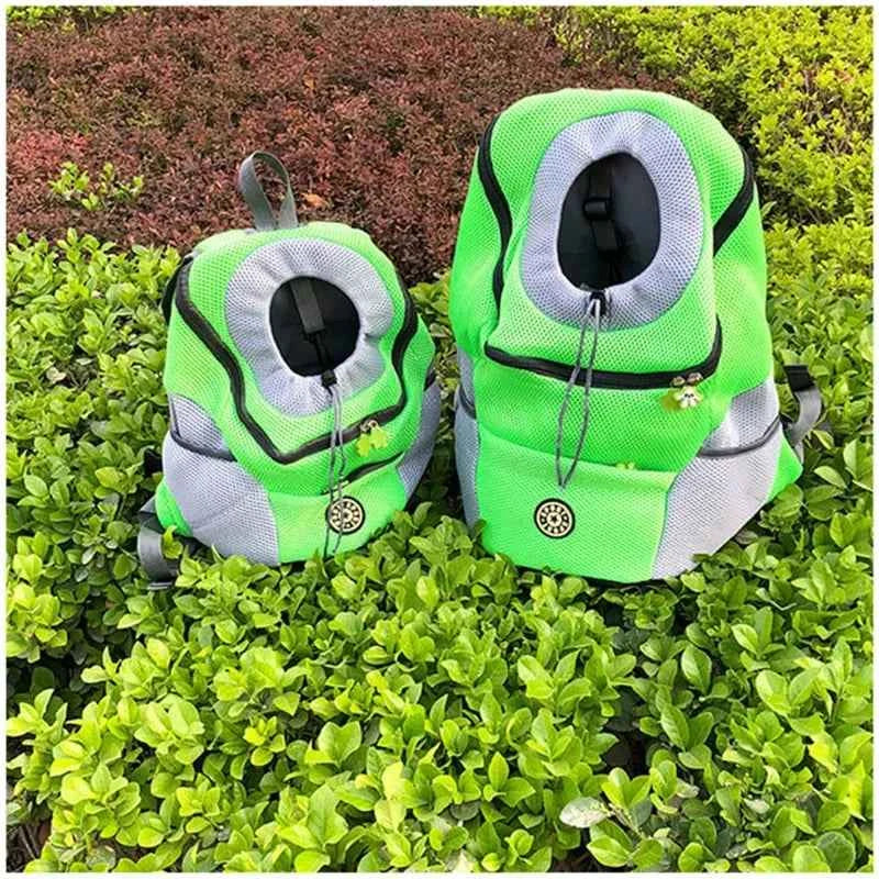 Pet Dog Carrier Backpack Double Shoulder Travel Bag Mesh Breathable Nylon
